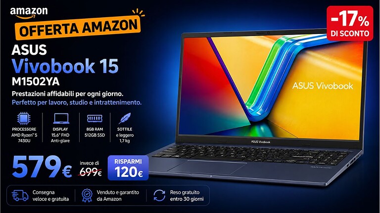 ASUS Vivobook 15 M1502YA: a questo prezzo su Amazon è un affare