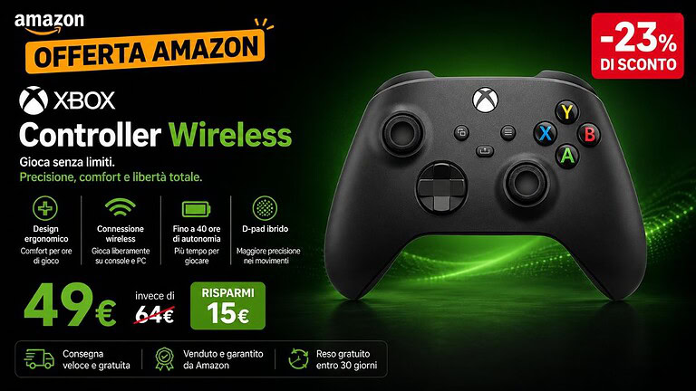Controller Xbox in offerta su Amazon: il prezzo è imperdibile