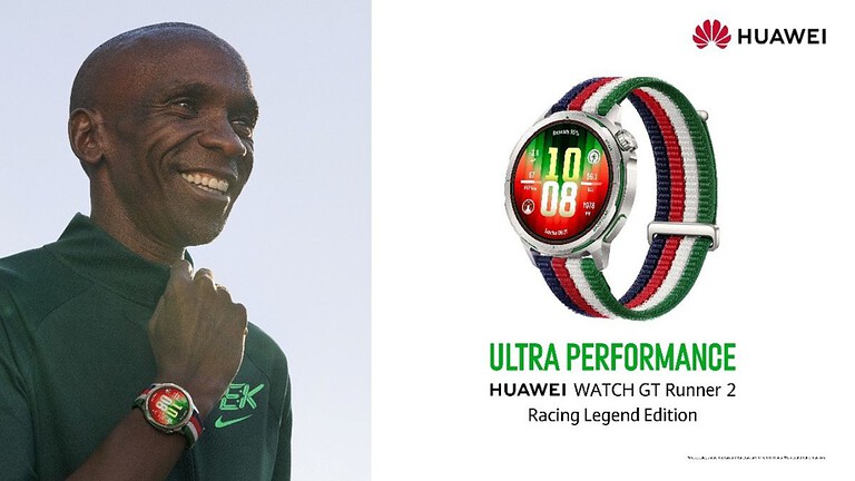 Huawei Watch GT Runner 2 debutta con Eliud Kipchoge