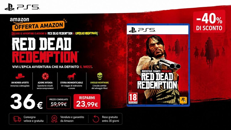 Red Dead Redemption su PS5 e Switch 2: preorder al minimo su Amazon