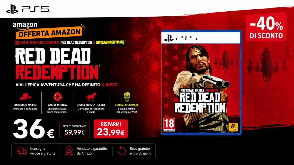 Red Dead Redemption su PS5 e Switch 2: preorder al minimo su Amazon