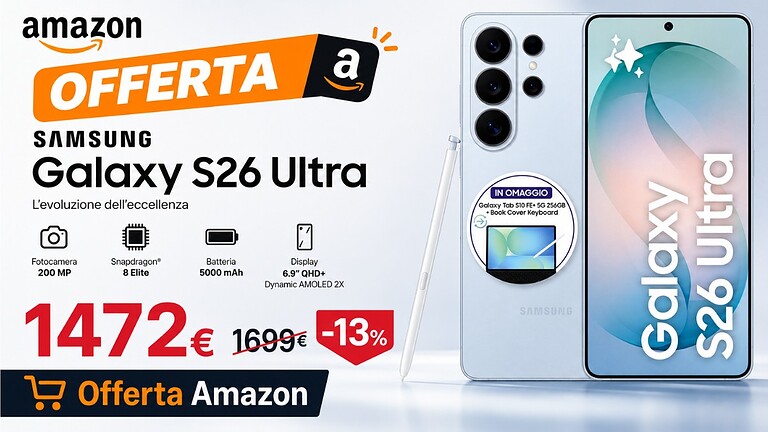 Samsung Galaxy S26 Ultra: il bundle Amazon che non ti aspetti