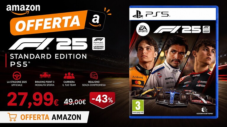 EA Sports F1 25 su Amazon al prezzo più basso di sempre: sconto oltre il 60%