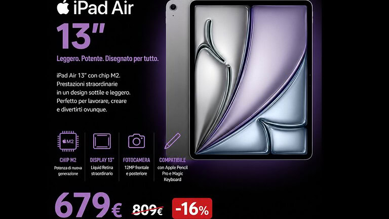 iPad Air M3 13 pollici al minimo storico su Amazon: che prezzo