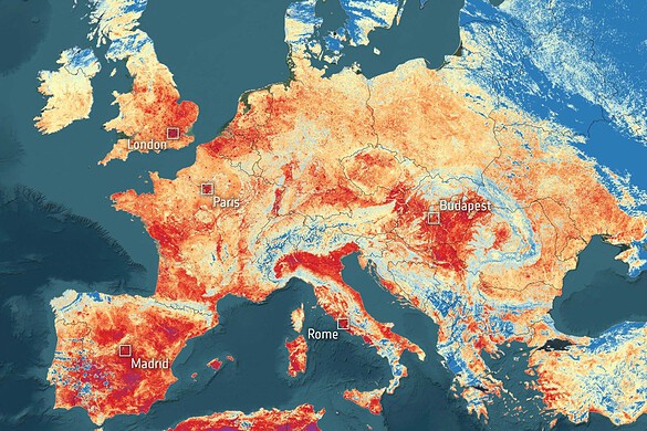Caldo record in Europa: la mappa di Copernicus che lascia senza parole