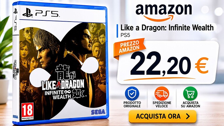 Like a Dragon: Infinite Wealth per PS5 al minimo storico su Amazon