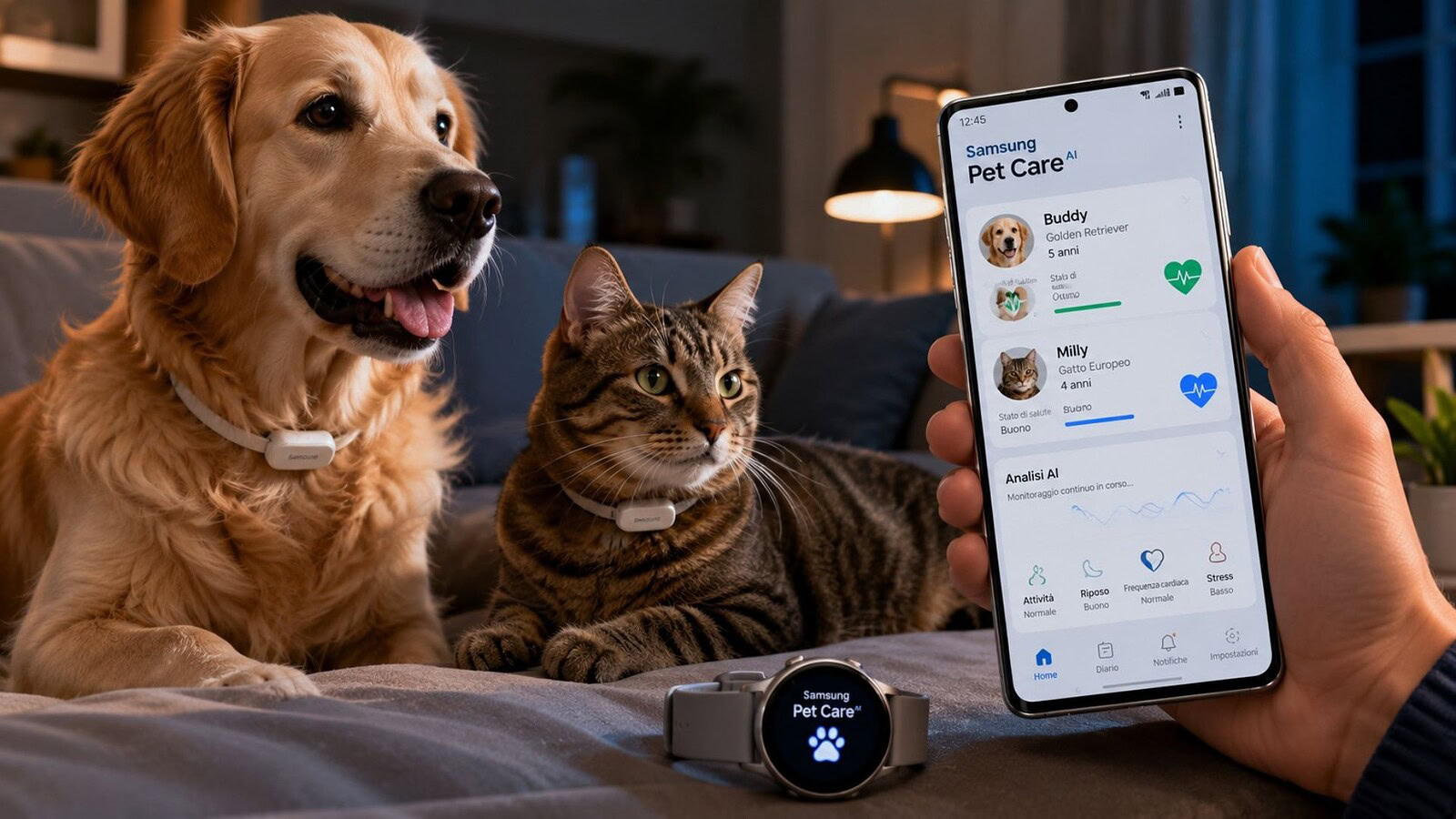 Samsung Health, l'AI ora monitora anche la salute degli animali domestici
