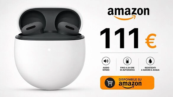 Google Pixel Buds 2a in offerta: ANC e funzioni smart a 111 euro