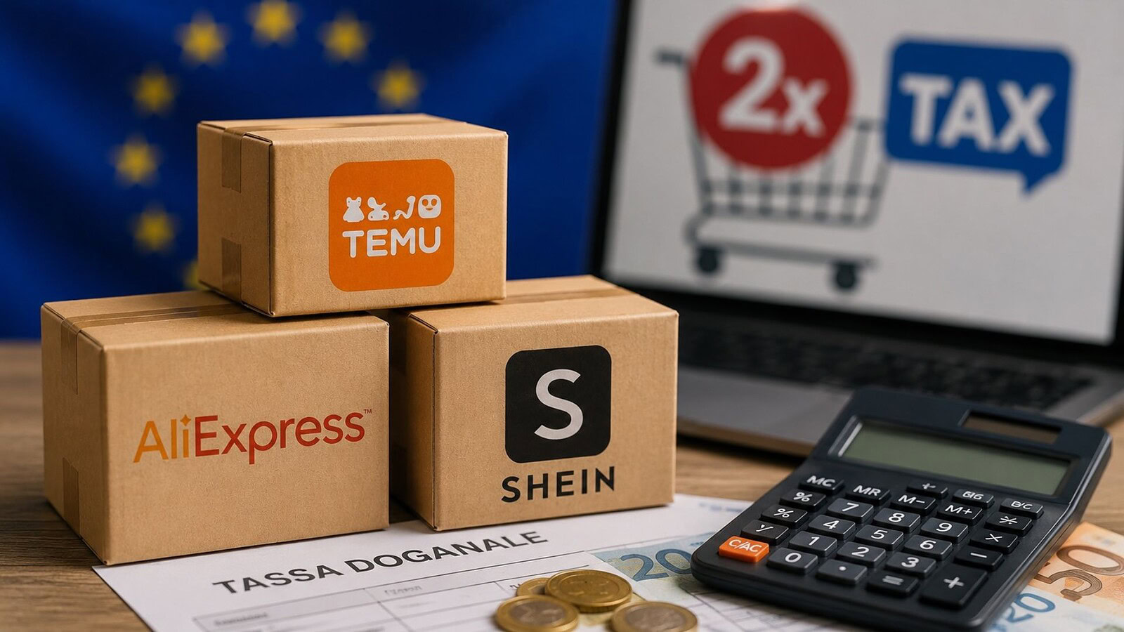 Temu, Shein e AliExpress: doppia tassa sui pacchi dal 1° luglio
