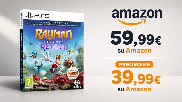 Amazon: in preordine Rayman Legends Retold per PS5 a 39,99 €