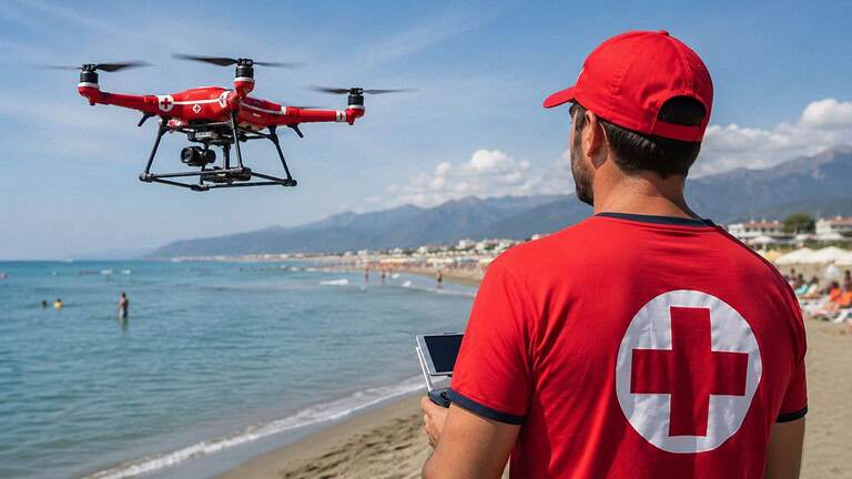 Forte dei Marmi, droni bagnino in spiaggia per soccorsi più rapidi in mare