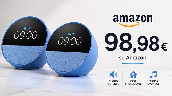 Amazon Echo Spot: doppia confezione al minimo storico con il Prime Day