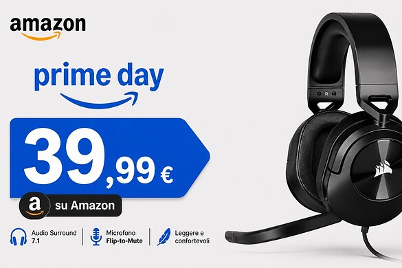 Corsair HS55 Surround in offerta su Amazon al minimo storico: -50%