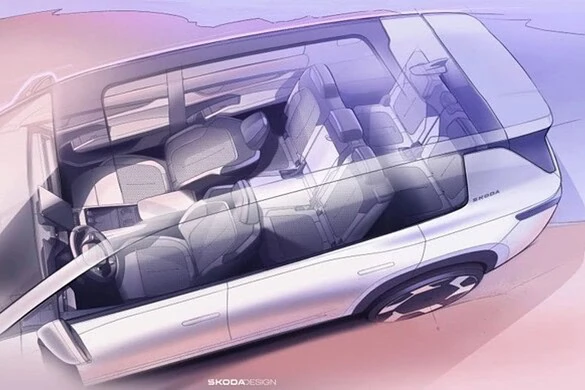Skoda Peaq, gli interni si svelano nei primi bozzetti ufficiali
