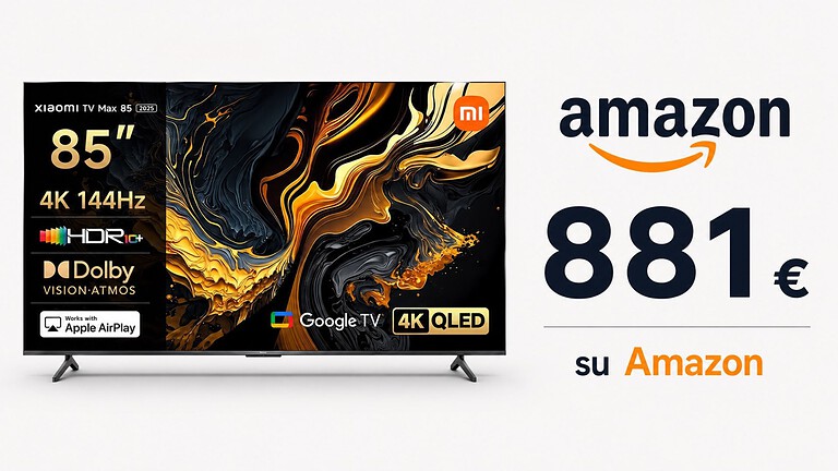 Xiaomi TV Max da 85 pollici QLED 144Hz su Amazon a prezzo incredibile
