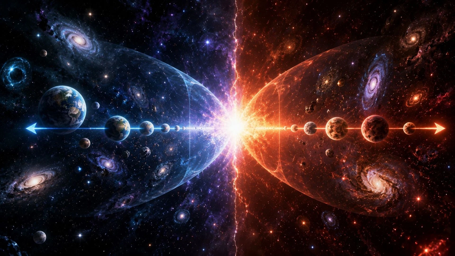 Universo gemello dal Big Bang: il tempo che scorre al contrario