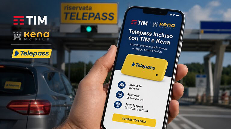 Telepass gratis e cashback fino a 200 euro con TIM e Kena:
