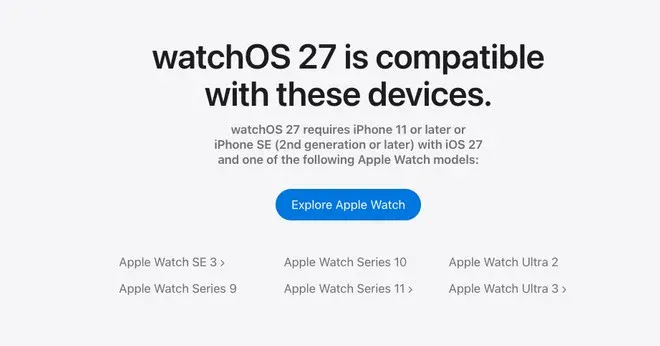 watchOS 27, tutti i modelli che restano fuori e quelli che si aggiornano