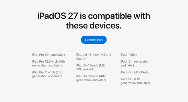 iPadOS 27 taglia più iPad del previsto: ecco i modelli esclusi