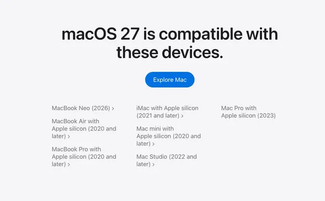 macOS 27 Golden Gate dice addio ai Mac Intel: ecco chi può aggiornare