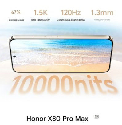 Honor X80 Pro Max avrà un display super luminoso con ben 10.000 nit