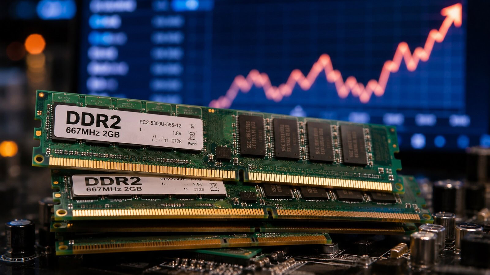 DDR2, la crisi dei chip fa impennare i prezzi delle memorie di 23 anni fa