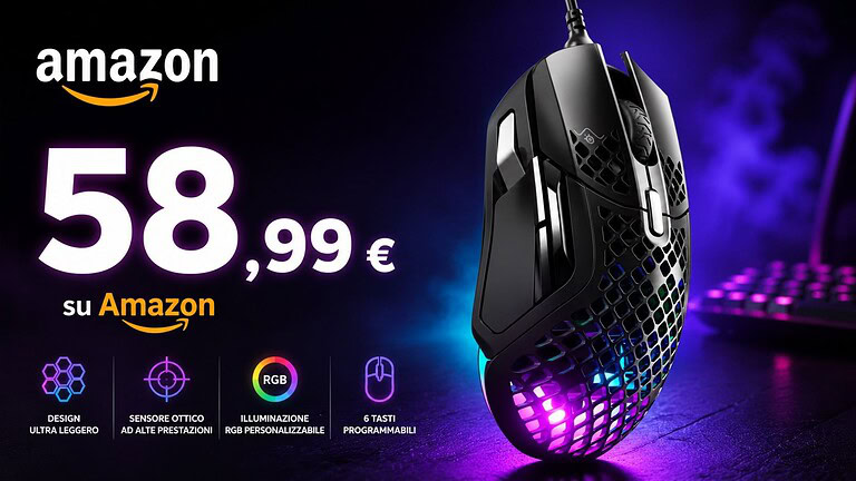 SteelSeries Aerox 5 in offerta su Amazon: leggero, RGB e ora -34%
