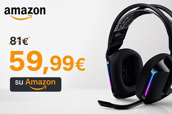 Logitech G733 in offerta su Amazon: cuffie gaming wireless al 52% di sconto