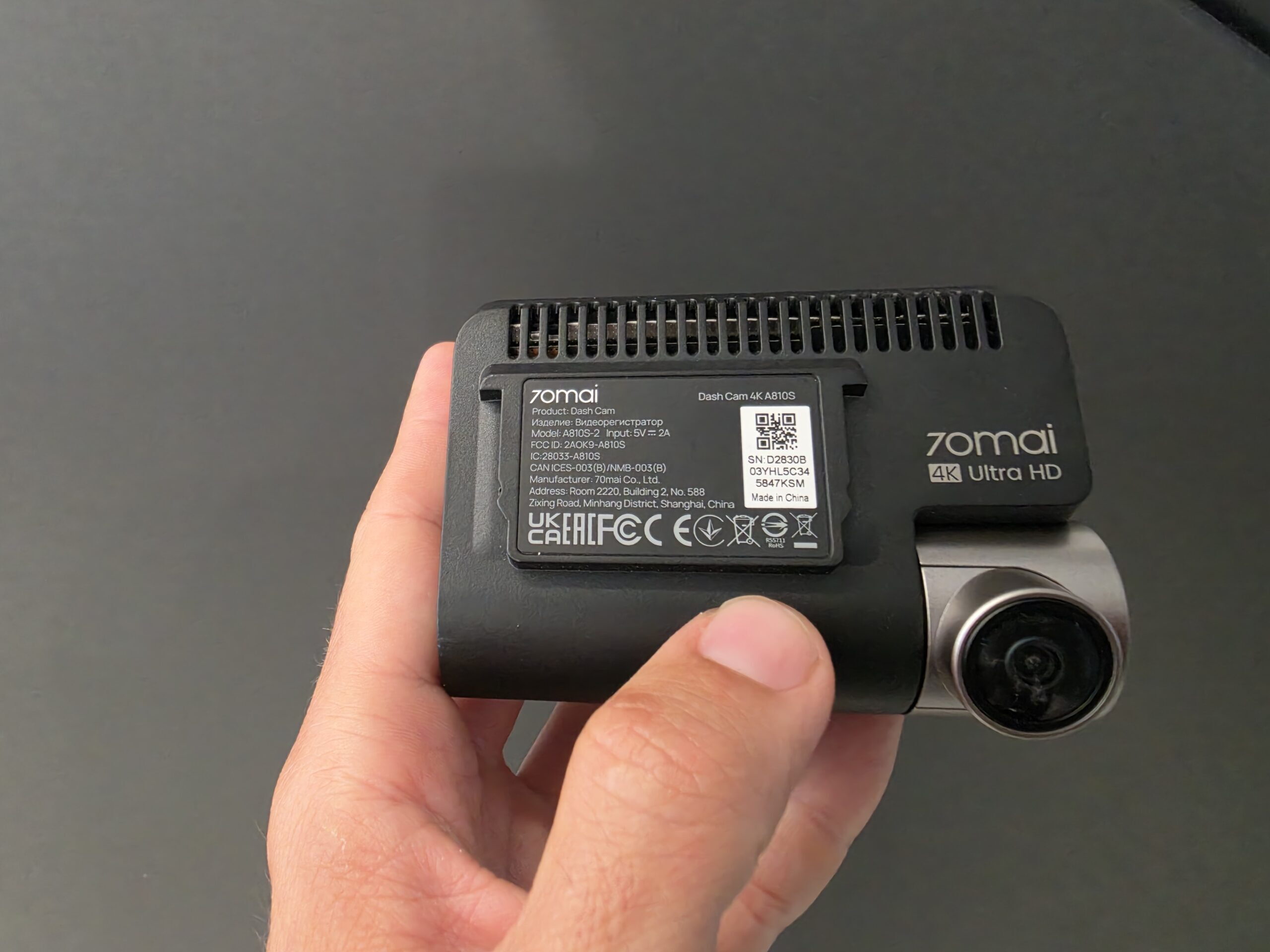 70mai Dash Cam 4K A810S