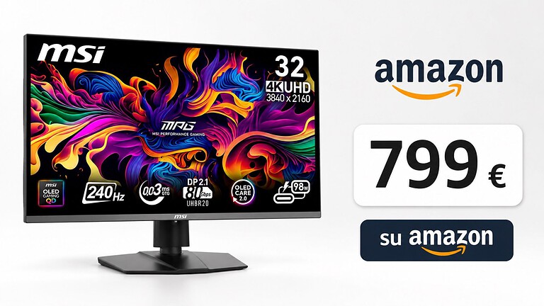Amazon offre in sconto il monitor MSI MPG 322URX QD-OLED 4K