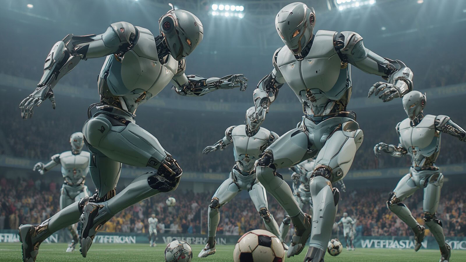 Robot umanoidi calciano rigori a Shanghai