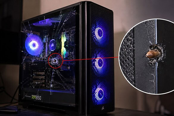 PC da gaming ferma un proiettile e salva la vita a una ragazza | FOTO