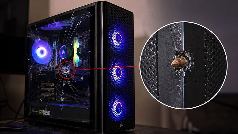 PC da gaming ferma un proiettile e salva la vita a una ragazza | FOTO