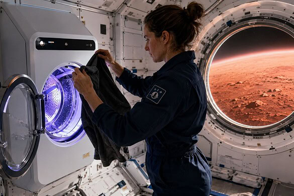 Bucato nello spazio senza acqua: la tecnologia che servirà su Marte