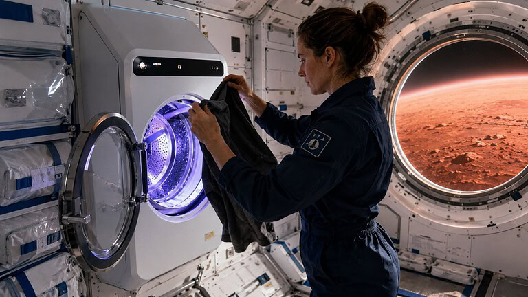 Bucato nello spazio senza acqua: la tecnologia che servirà su Marte