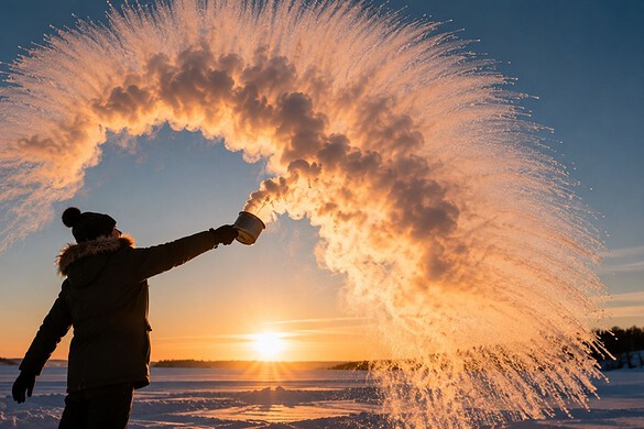 Acqua bollente, ecco perché se la lanci in aria diventa subito ghiaccio