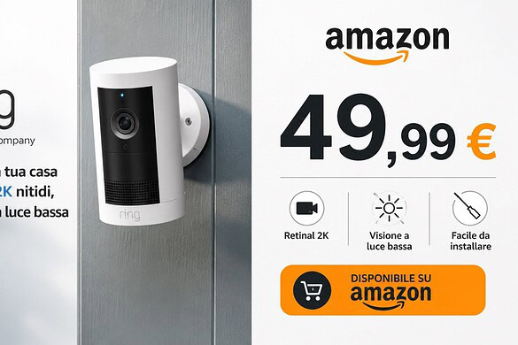 Ring Plus a metà prezzo: la videocamera in promo Prime Day su Amazon