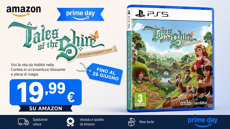 Tales of the Shire per PS5 in offerta al Prime Day: solo 19,99 euro