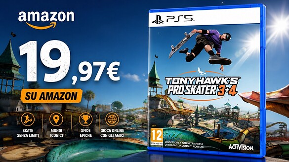 Tony Hawk’s Pro Skater 3 + 4 per PS5 al minimo storico su Amazon
