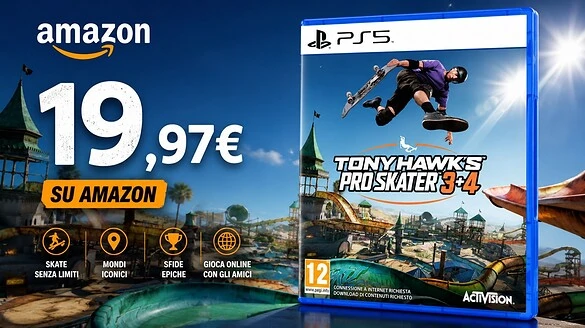 Tony Hawk’s Pro Skater 3 + 4 per PS5 al minimo storico su Amazon