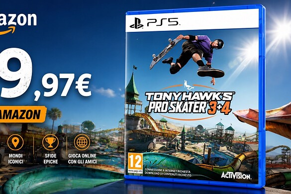 Tony Hawk’s Pro Skater 3 + 4 per PS5 al minimo storico su Amazon