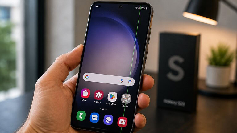 Galaxy S23, riga verde sul display dopo l'aggiornamento a One UI 8.5