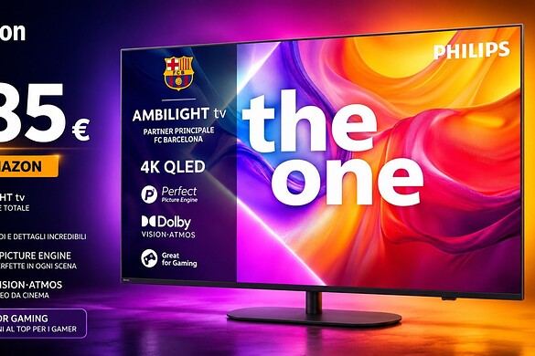 Philips Ambilight ‘The One’ QLED 4K 65″ al minimo storico su Amazon