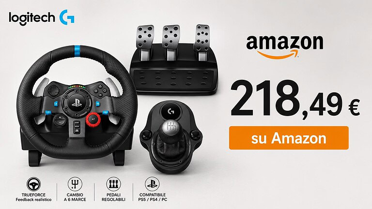 Logitech G G29 SE in offerta: volante, pedaliera e cambio a 218 euro