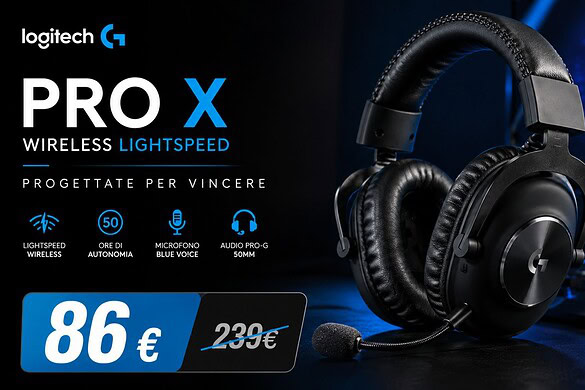 Logitech G PRO X Wireless a metà prezzo su Amazon: l’offerta da prendere al volo