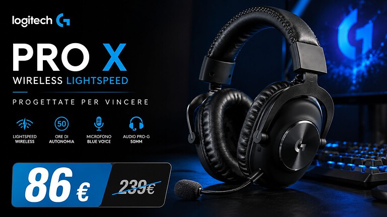 Logitech G PRO X Wireless a metà prezzo su Amazon: l'offerta da prendere al volo