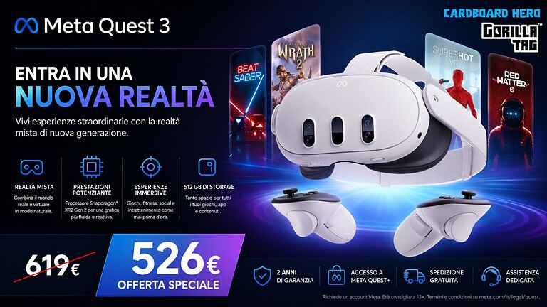 Meta Quest 3 in offerta al Prime Day: visore 4K al 15% in meno