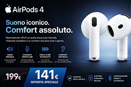 AirPods 4 in offerta al Prime Day: ANC e USB-C a 141 euro