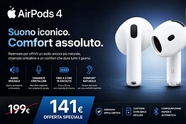 AirPods 4 in offerta al Prime Day: ANC e USB-C a 141 euro