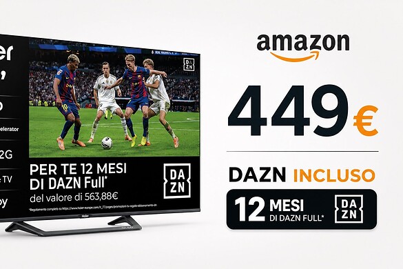 Haier Smart TV 65″ QLED 4K a meno di 500€ su Amazon con DAZN incluso